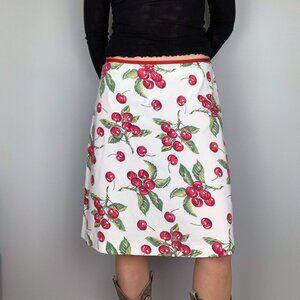 Vintage Y2K Tommy Hilfiger Cherry Print Midi Skirt